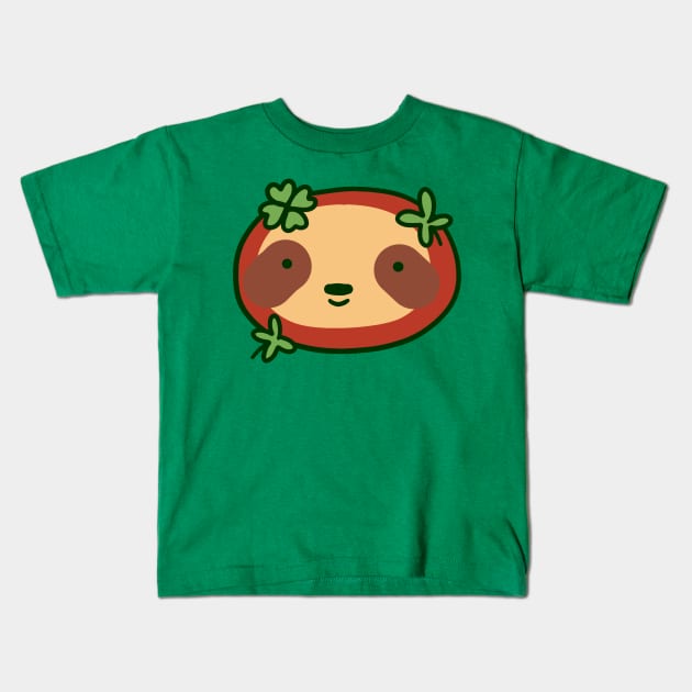 Lucky Sloth Face Kids T-Shirt by saradaboru